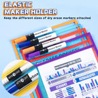 HTVRONT Oversized Dry Erase Pockets 10" x14", 30 Pack, for Classrooms | Back to School Supplies, Reusable Clear Sleeves with Rings, Plastic Sheet Protectors for Shops, Ticket Holders, Home & Office