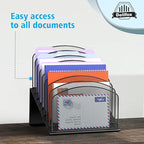 Inclined Desk File Organizer, 8-Section Upright Desk Organizer File Sorter - Image 5