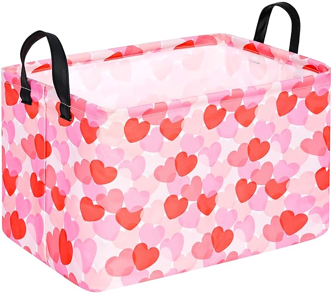 FUULOXE Rectangular Valentines Basket Storage Bin by Unknown