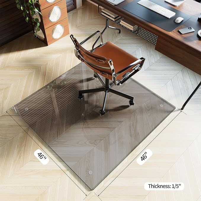 Koonmi Tempered Glass Chair Mat - Image 3