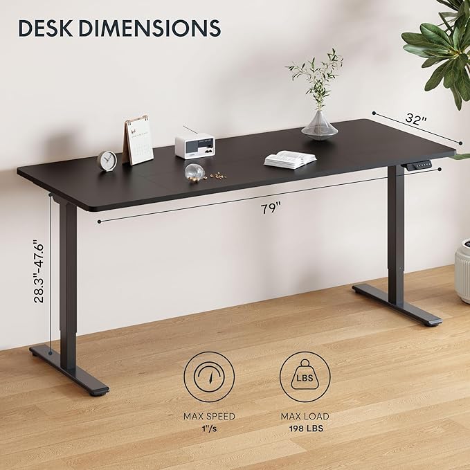 FLEXISPOT 79x32 Inch Large Dual Motor Electric Standing Desk, Home Office Desk - Image 3