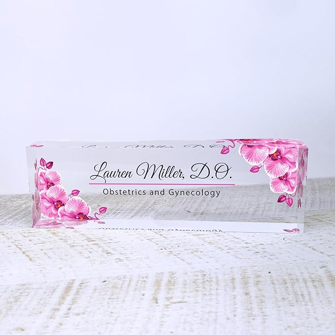 Desk Name Plate for Women, Acrylic Desk Name Plaque, Chiropractor Gift - Image 3