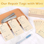 200 Pack Red Repair Tags with Wire Rope Service Repair Tags Numbered with Wire - Image 5