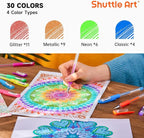 Shuttle Art Gel Pens, 60 Pack Gel Pen Set 30 Colored Gel Pen - Image 2