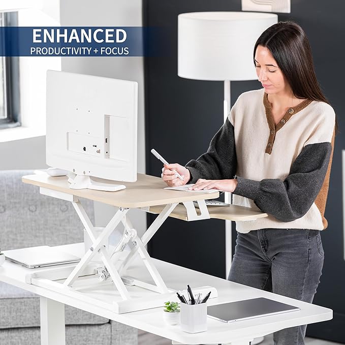 VIVO 28 inch Desk Converter, K Series, Height Adjustable Sit to Stand Riser - Image 4