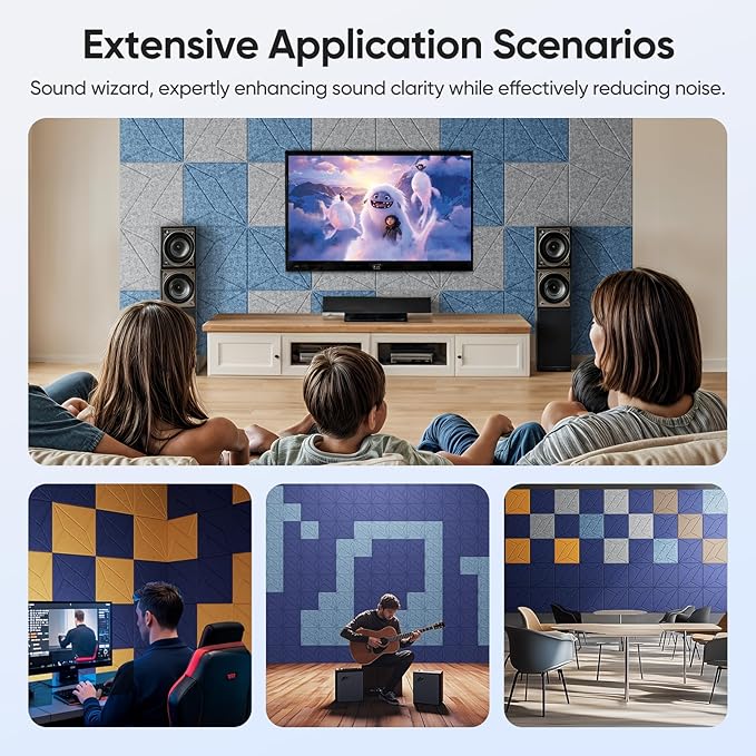 UNECHO 12 Pack 12" X 12" X 0.4" Acoustic Panels - Image 6