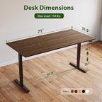 Agilestic Electric Standing Desk, Extra Large 71 x 31.5 Inches Height - Image 3