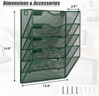 EASEPRES 5 Pocket Mesh Hanging File Organizer, Wall Mounted Mail Paper Document - Image 2