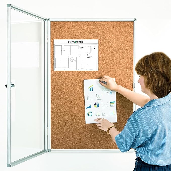 BEST BOARD Pinboard Enclosed Bulletin Board 36 x 24 Inch Lockable Cork - Image 9