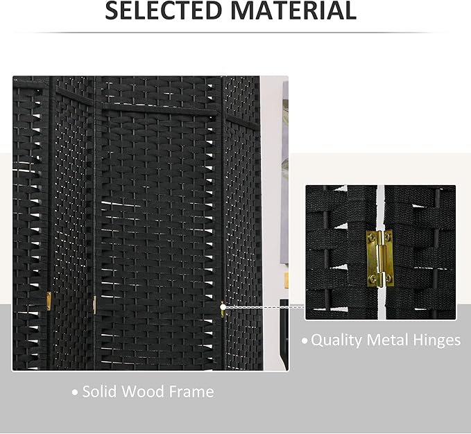 HOMCOM Room Divider, 8 Panel Folding Privacy Screen, 5.6' Tall Freestanding - Image 5