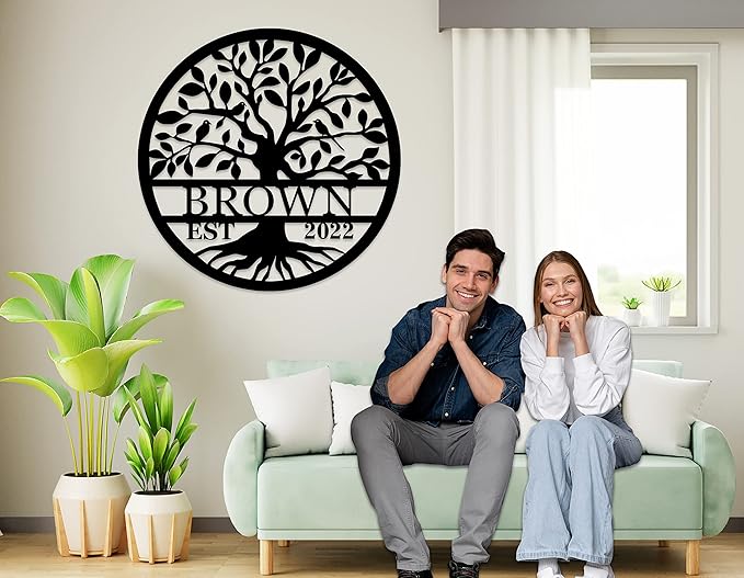 Personalized Tree of Life Metal Sign, Personalized Last Name Signs, Custom Name - Image 4