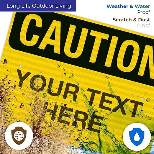 Custom Caution Sign, OSHA Sign, 18x24 Inches, 3M EGP Reflective .080 Aluminum - Image 5