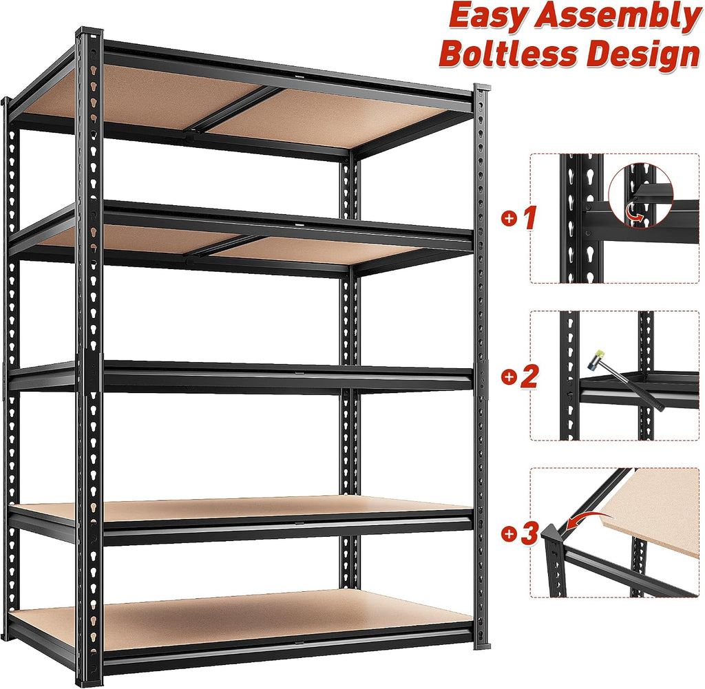 reibii 2 pack garage shelving, 2400lbs each,heavy duty, view 9