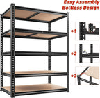 reibii 3 pack garage shelving,5 tier heavy duty, view 9