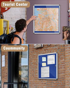Mifuro 28"x26" Enclosed Bulletin Board, Lockable Weather-Resistant Aluminum - Image 8