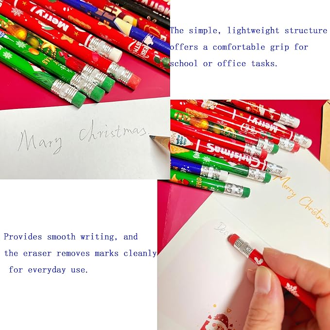 Jsehchya 72PCS Wooden cased Christmas Pencils - Image 5