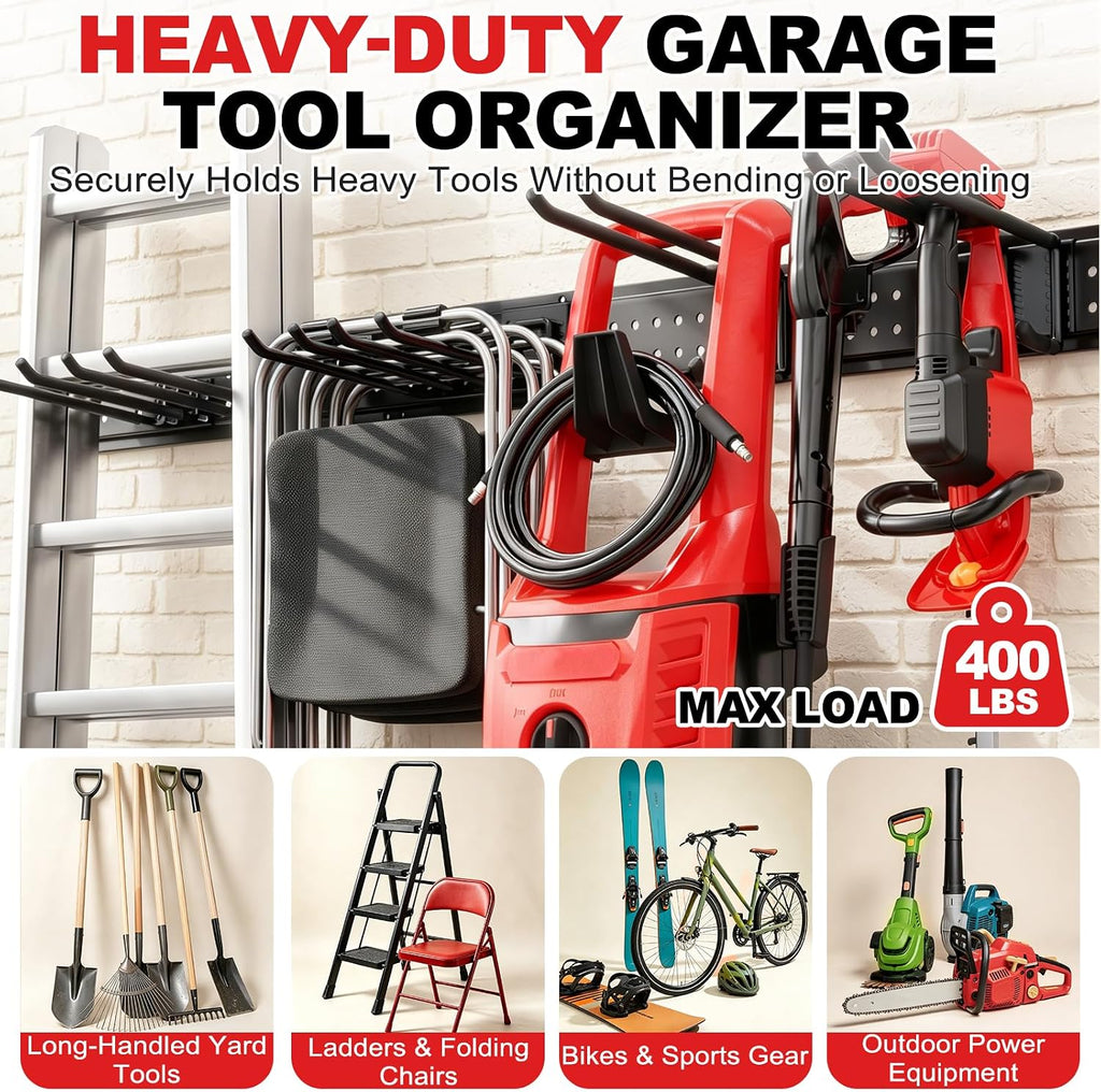 garage tool organizer wall mount 49.5 inches with, close-up detail