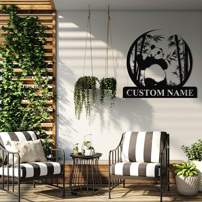 Personalized Panda Metal Sign | Family Name Sign | Panda Home Decor | Custom - Image 7