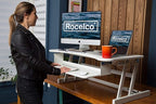 Rocelco 37.5" Deluxe Height Adjustable Standing Desk Converter - Image 5