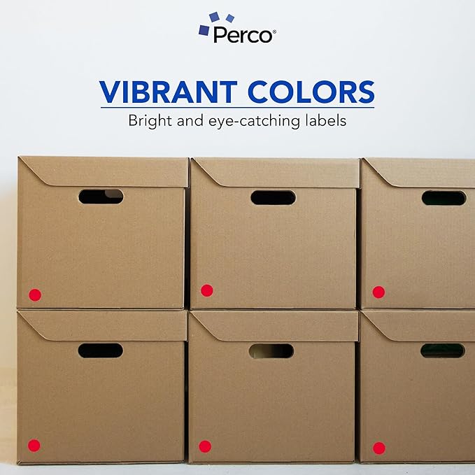 Perco Red 1-Inch Round Circle Dot Sticker Labels - Image 6