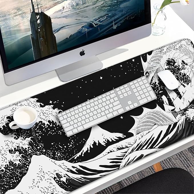 Gaming Mouse Pad, 31.5x15.7 inch Large Extended Computer Keyboard Mouse Mat - Image 7