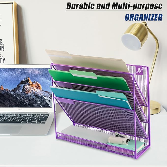 EASEPRES Desk File Organizer Mesh 4-Tier, Hanging Wall Mount Document - Image 6