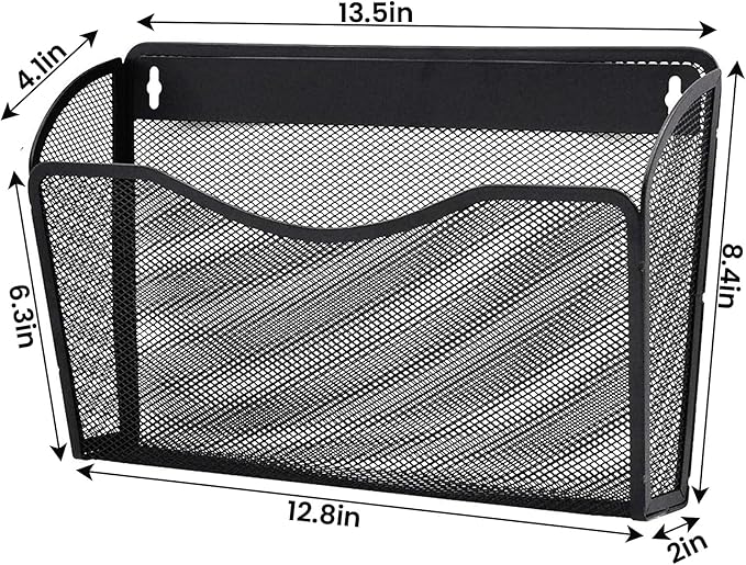 Gawerk 3 Pack Wall File Organizer, Mesh Hanging Metal Vertical Wall Mounted - Image 2