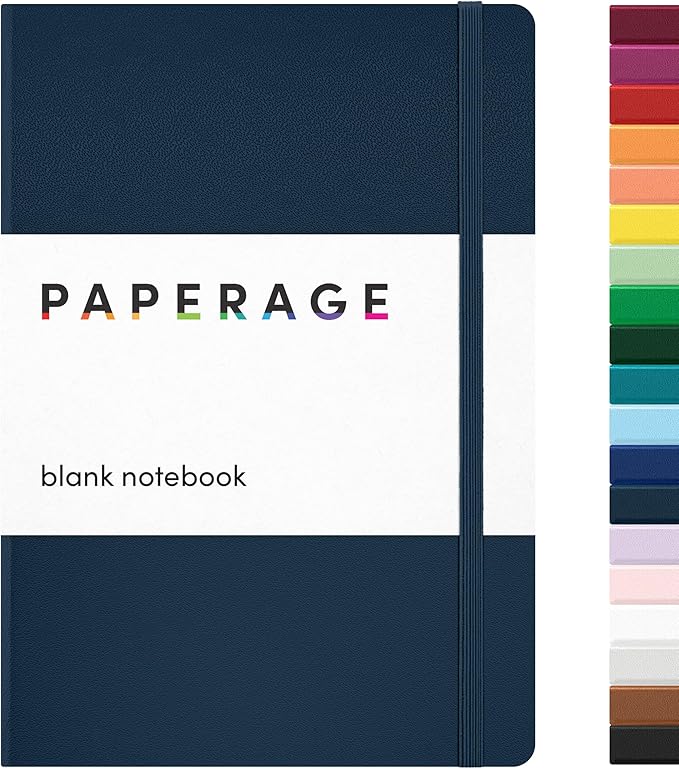 PAPERAGE Blank Journal Notebook, 160 Pages, Medium 5.6 in x 8 in by PAPERAGE