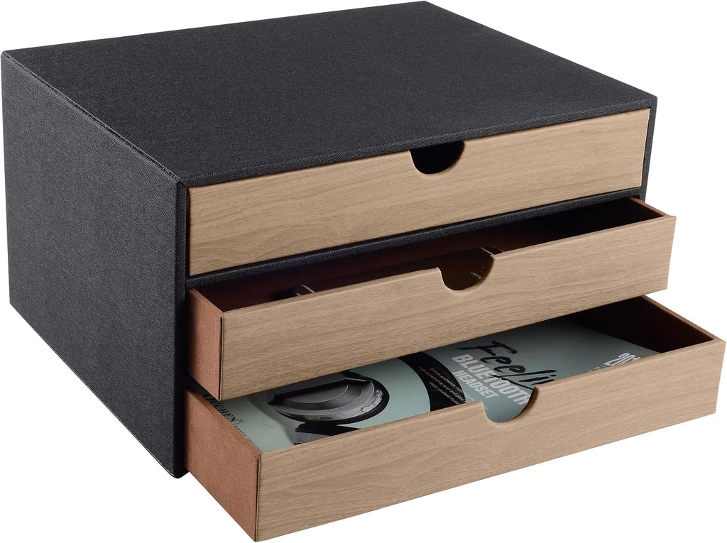 fashion multicolor collocation leather desk organizer file cabinet, side view