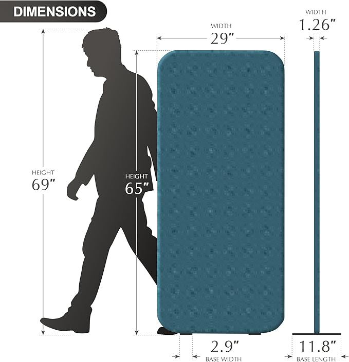 DECOLAB Freestanding Room Partition, Indoor Privacy Panel - Image 6