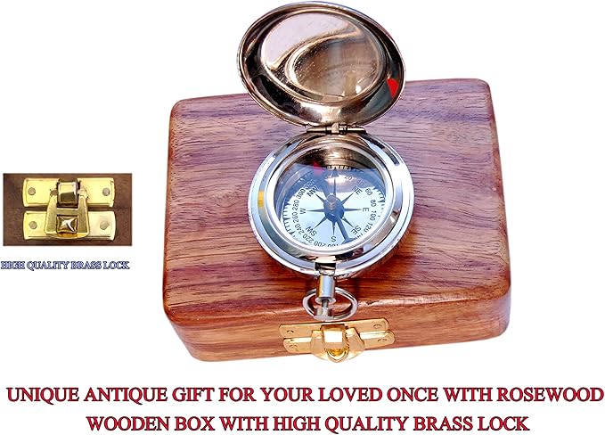 Bazross Brass Nautical Compass - Image 5