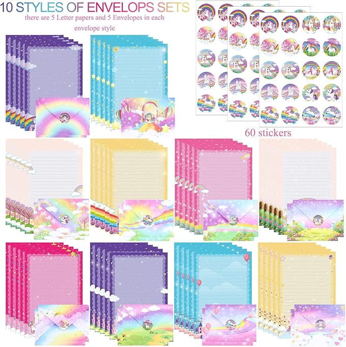TaoBary 160 Pcs Stationery Paper Set 50 Double Sided Stationery Papers - Image 4