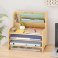 Wisuce Essentials Bamboo Desk Organizer Mail Holder Countertop Letter Tray File by Unknown