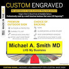 Door Name Plate Personalized for Office Yellow Plastic Name Plate Black Letters - Image 3