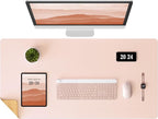Aothia Double-Sided Desk Pad – 37.8"x17" Leather Desk Mat by AothiaSimpleNaturalUnique