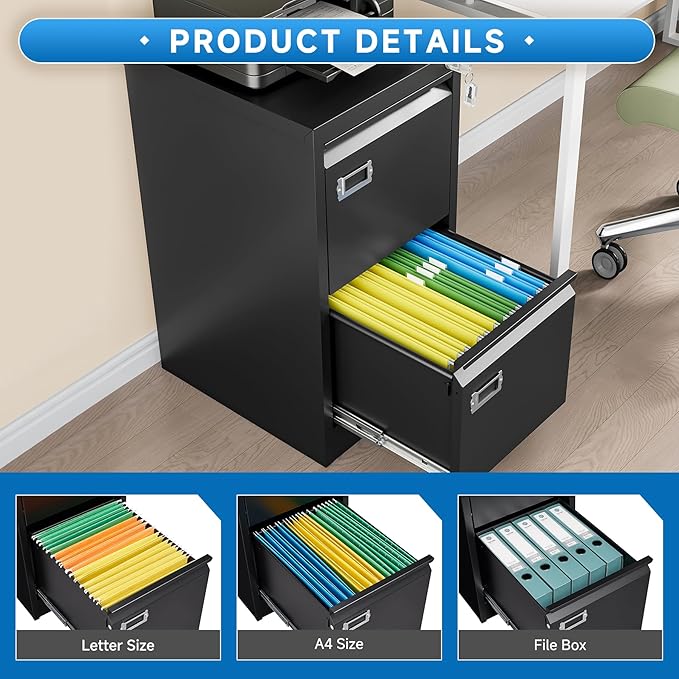 BYNSOE 2 Drawer File Cabinet - Image 5
