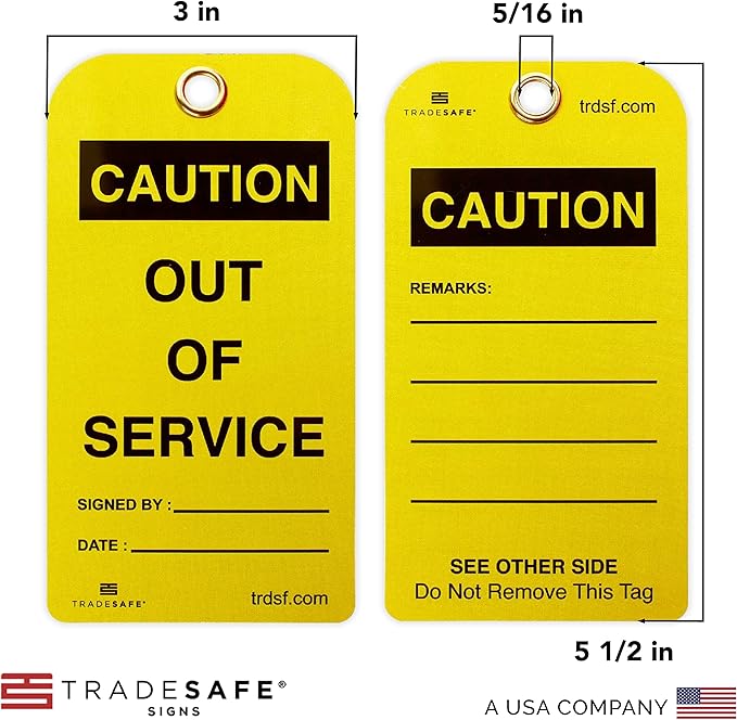 TRADESAFE Caution Out of Service Tags - Image 2