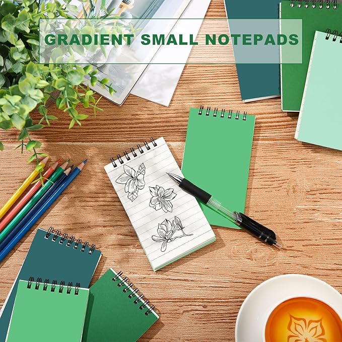 Tenceur 8 Pcs Pocket Notebook Bulk Small 3x5 Inch Spiral Notepads Mini Top - Image 3
