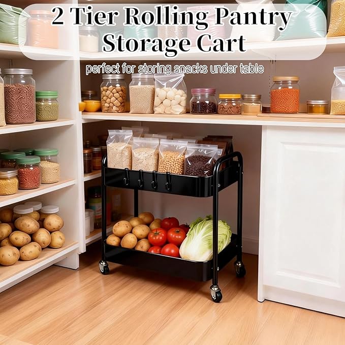 LIWNYRK 2 Tier Rolling Cart - Image 3