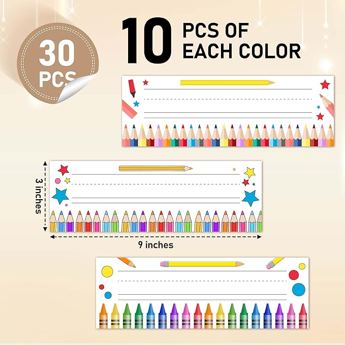 Name Tags for Classroom Cubbies, 30 Colorful Name Plates for Desks, Back to - Image 2