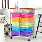 DORTALA 15-Drawer Rolling Storage Cart - Image 2