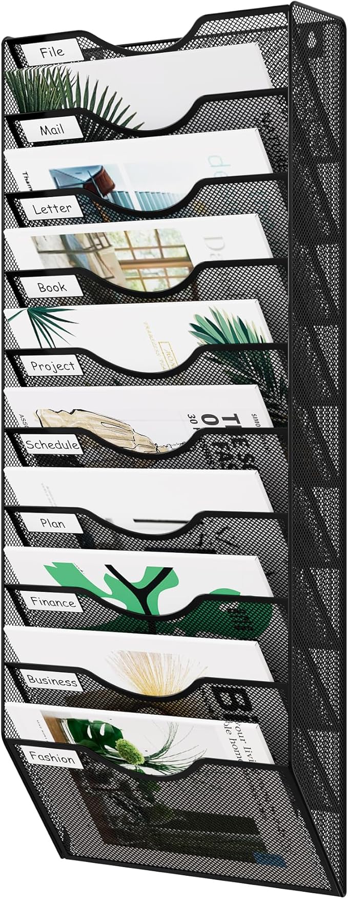 EasyPAG 10 Pocket Mesh Wall File Organizer, Hanging Paper Folder Holder by EasyPAG