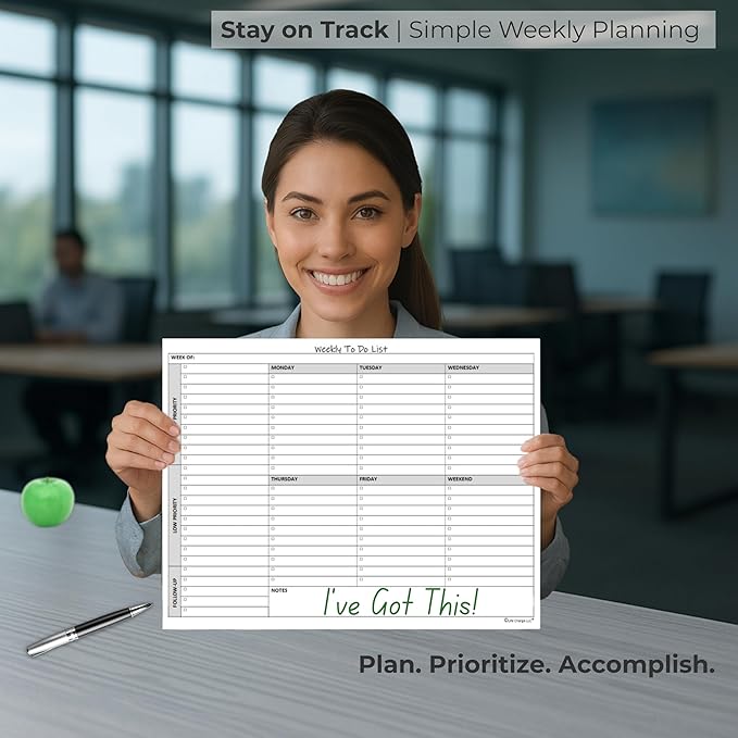 Life Charge Weekly To Do List Planner Notepad, 60 Page Task Planning Pad - Image 3