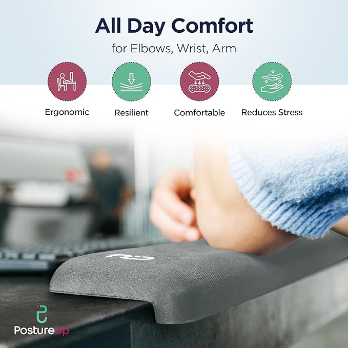 EdgeRest PostureUp L-Shaped Memory Foam Wrist Rest, Ergonomic Elbow and Forearm - Image 7