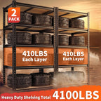 reibii 2 pack garage shelving,5 tier heavy duty on a desk or shelf
