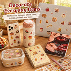 Japanese Sticker Book,1400 PCS Romantic Memory Series Aesthetic Stickers, Heisei Retro Vintage Comic Style Stickers for Scrapbooking, Journaling, DIY Crafts and Decoration