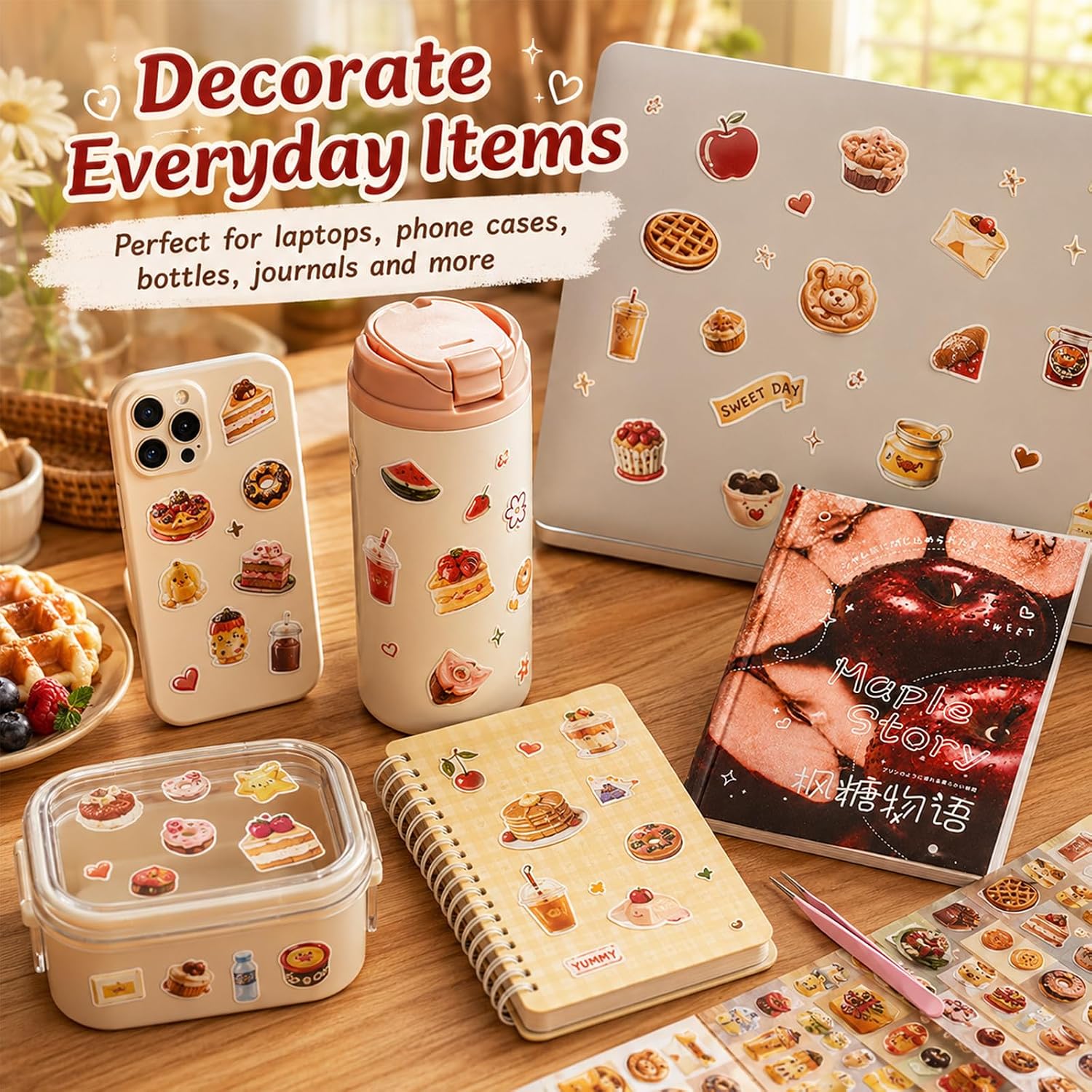 Japanese Sticker Book,1400 PCS Romantic Memory Series Aesthetic Stickers, Heisei Retro Vintage Comic Style Stickers for Scrapbooking, Journaling, DIY Crafts and Decoration