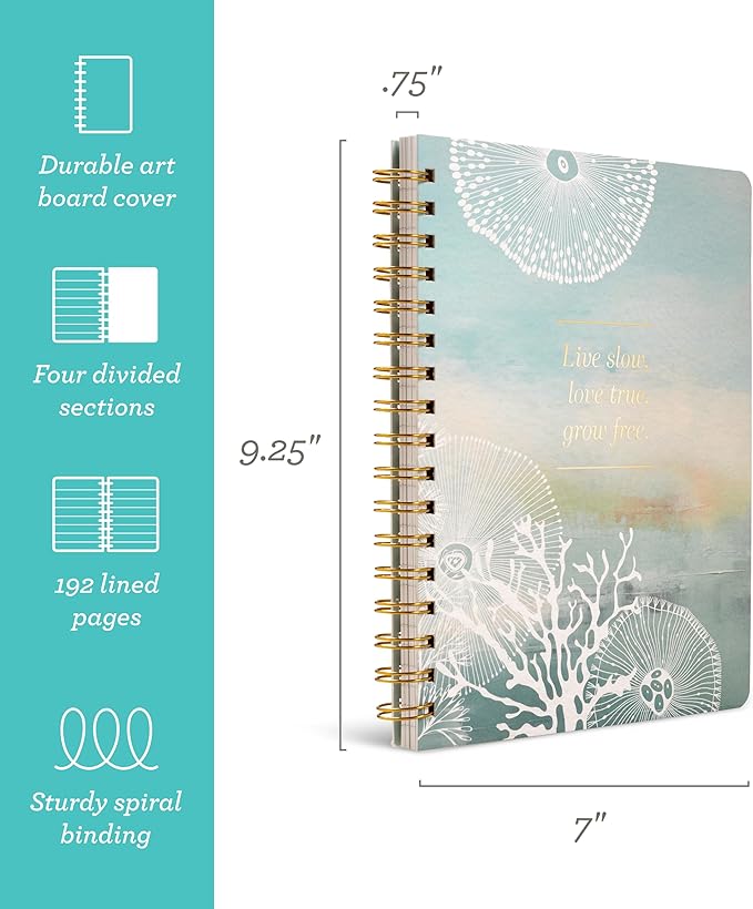 Compendium Spiral Notebook – Live Slow, Love True, Grow Free. – A Designer - Image 2