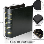 LETVPVOW Vintage Hardback 3 Ring Binder 3 Inch, Professional Leather Binder 3 - Image 2