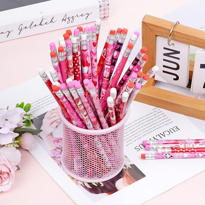 Rbenxia 48PCS Valentines Day Wooden Pencils - Image 5